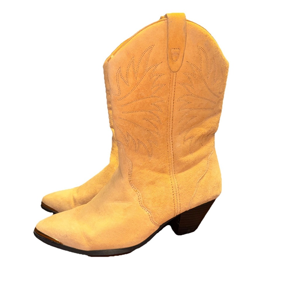 Dingo Suede Leather 8M Mid Calf Boots D1 541 Dancing Boots Western Preppy City